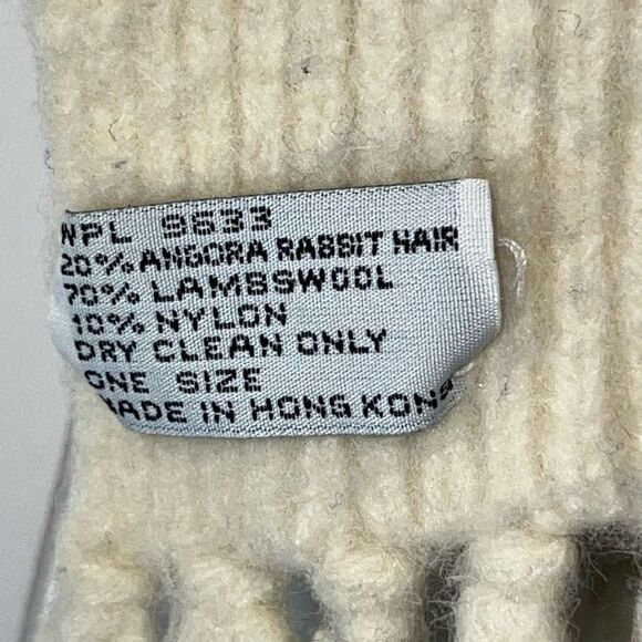 Rabbit Hair And Lambs Wool Scarf Women’s 9X40 Winter White Classic Cold Weather - Picture 5 of 5